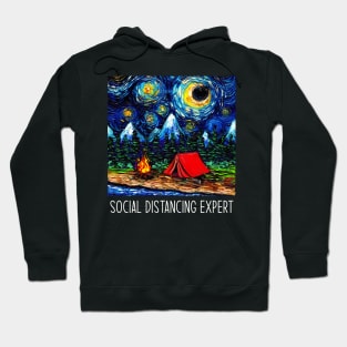 Social Distancing Expert Starry Night Camping Hoodie